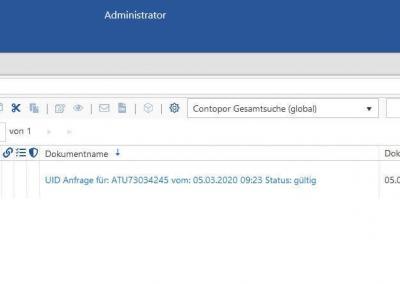 Listenansicht der Prüfungen im DMS